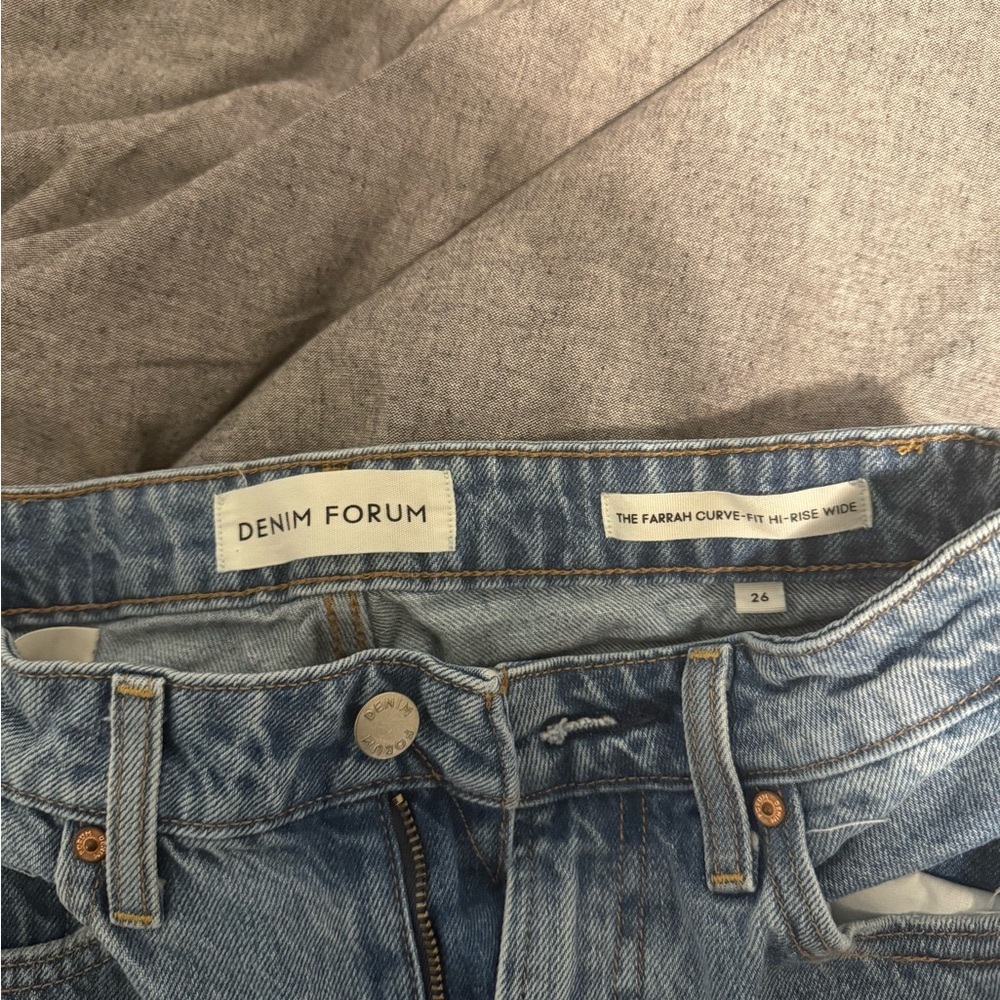 Denim Forum Blue High-Rise Jeans from Aritzia
